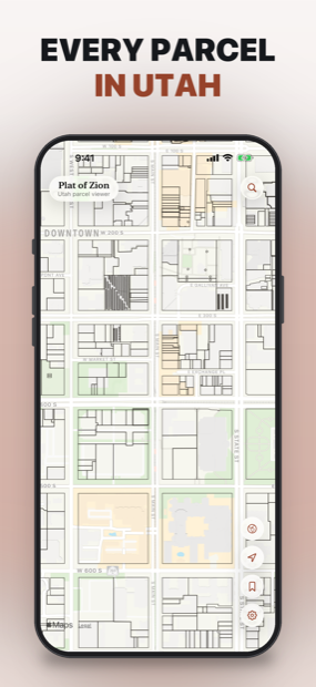 Downtown Salt Lake City parcels on the map